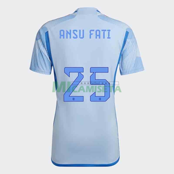 Camiseta Ansu Fati 25 España Segunda Equipación 2022 Mundial