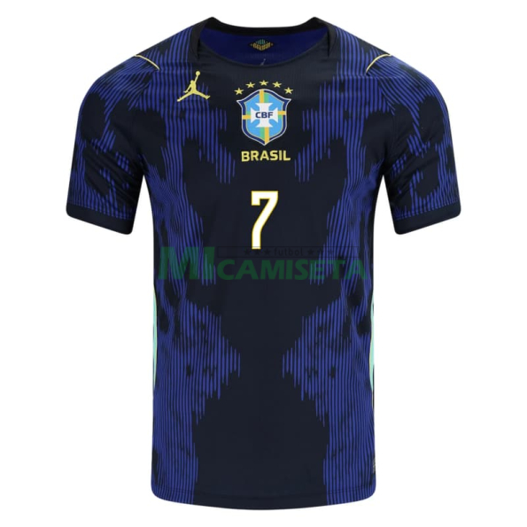 Camiseta VINI JR. 7 Brasil Segunda Equipación Mundial 2026 Azul
