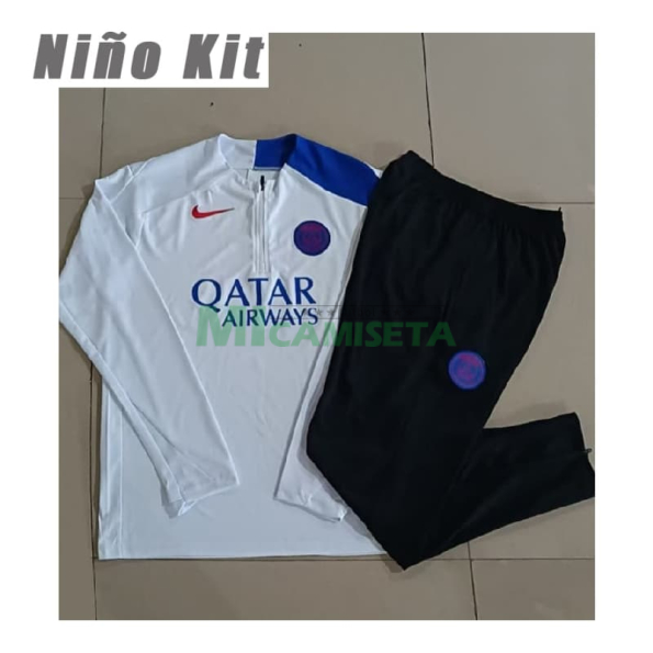 Sudadera De Entrenamiento PSG 2025/2026 Niño Kit Blanco/Azul