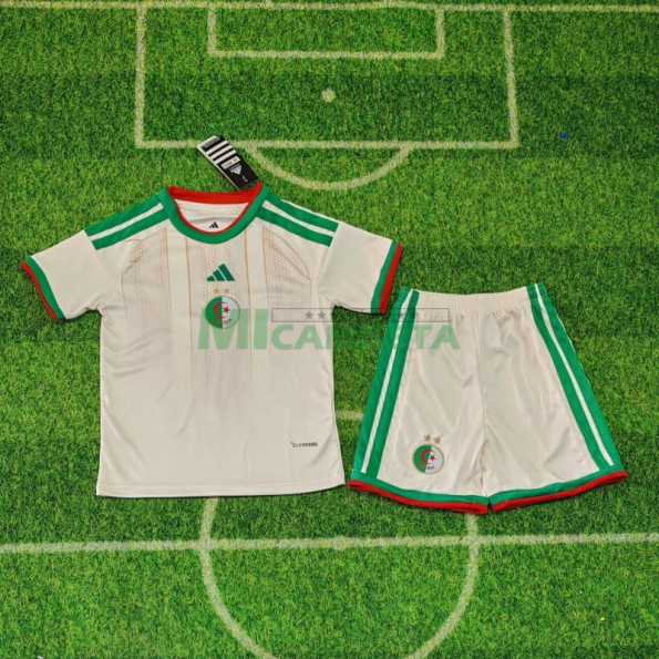 Camiseta Argelia Primera Equipación Mundial 2026 Blanco Niño Kit
