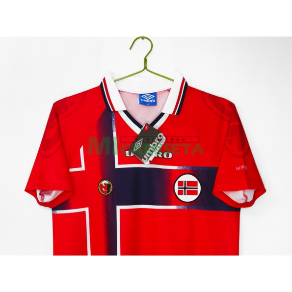 Camiseta Noruega Primera Equipación Retro 1998 Rojo