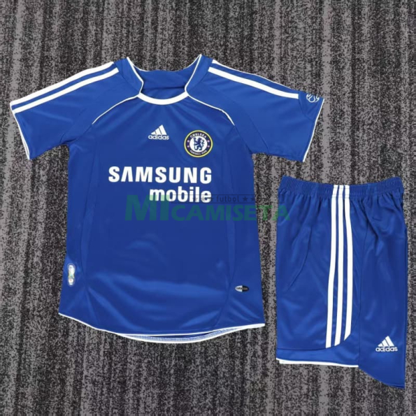 Camiseta Chelsea Primera Equipación Retro 2006/07 Azul Niño Kit