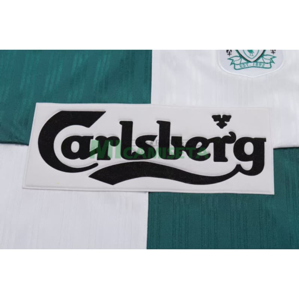 Camiseta Liverpool Segunda Equipación Retro 1995/96 Blanco/Verde Niño Kit