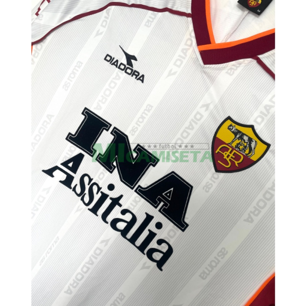 Camiseta AS Roma Segunda Equipación Retro 1999/00 ML Blanco