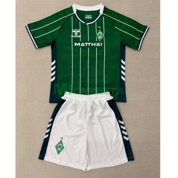 Camiseta Werder Bremen Primera Equipación 2025/2026 Verde/Blanco Niño Kit
