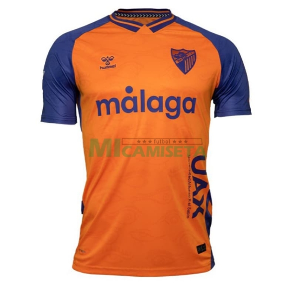 Camiseta Málaga CF Segunda Equipación 2025/2026 Naranja/Azul con Parche La Liga