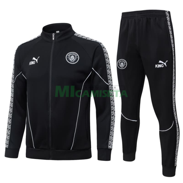 Chandal Manchester City 2025/2026 Negro con Estampado en Manga
