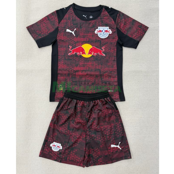Camiseta Leipzig Tercera Equipación 2025/2026 Rojo/Negro Niño Kit