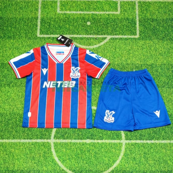 Camiseta Crystal Palace FC Primera Equipación 2025/2026 Rojo/Azul Niño Kit