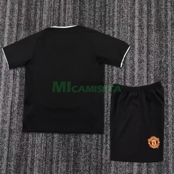 Camiseta Manchester United Segunda Equipación Retro 2003/04 Negro Niño Kit