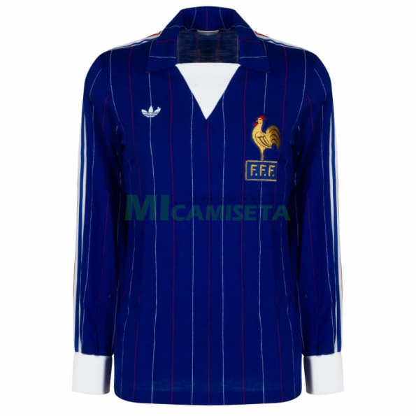 Camiseta Francia Primera Equipación Retro 1980/82 ML Azul