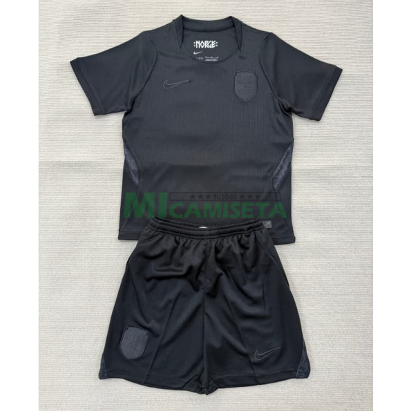 Camiseta Noruega Segunda Equipación Mundial 2026 Negro Niño Kit