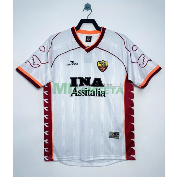 Camiseta AS Roma Segunda Equipación Retro 1999/00 Blanco
