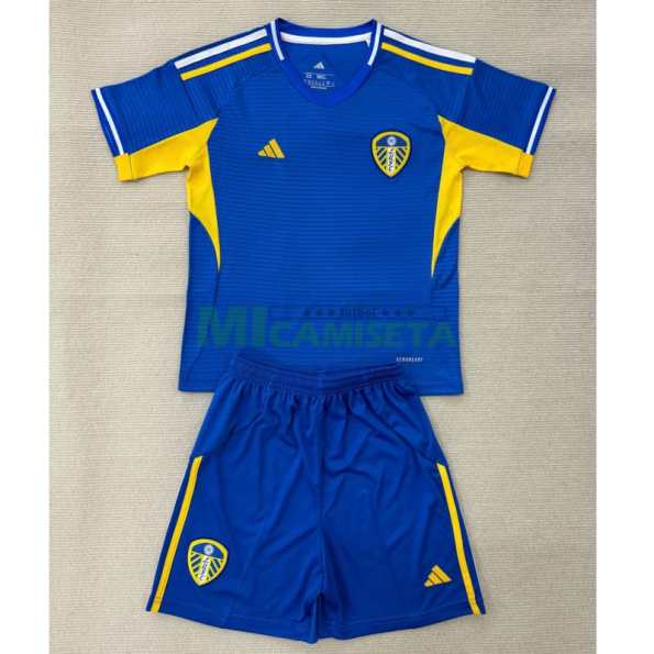 Camiseta Leeds United Segunda Equipación 2025/2026 Azul Niño Kit