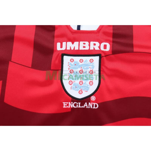 Camiseta Inglaterra Segunda Equipación Retro 1998 Rojo/Azul Niño Kit