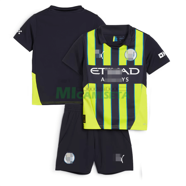 Camiseta Manchester City Segunda Equipación 2024/2025 Niño Kit