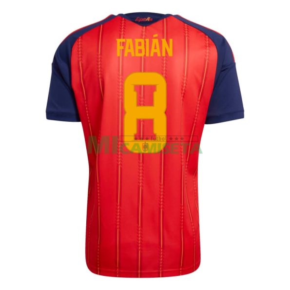 Camiseta Fabián 8 España Primera Equipación 2026 Rojo/Azul
