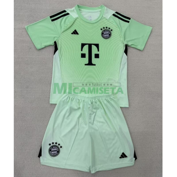 Camiseta de Portero Bayern Múnich 2025/26 Verde Niño Kit