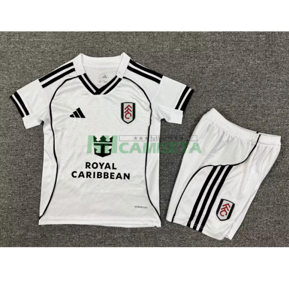 Camiseta Fulham F.C. Primera Equipación 2025/2026 Blanco Niño Kit