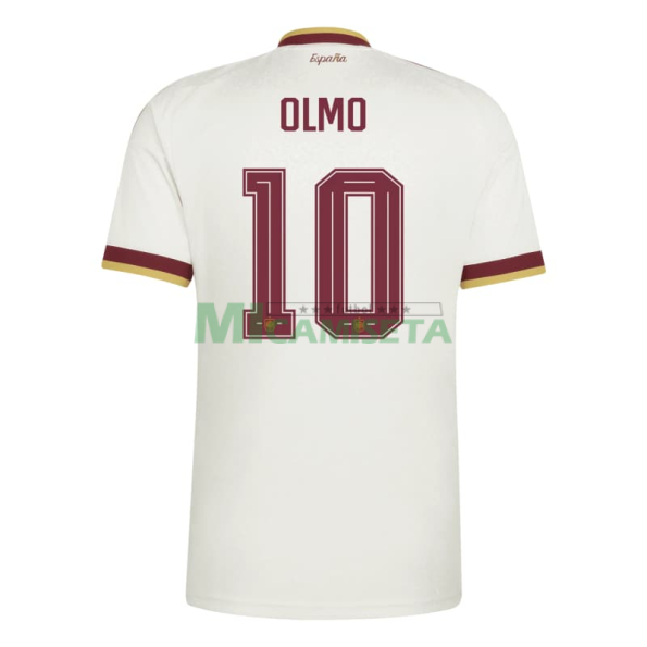 Camiseta Olmo 10 España Segunda Equipación Mundial 2026 Blanco/Rojo