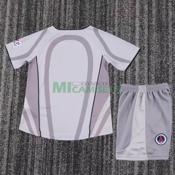 Camiseta PSG Segunda Equipación Retro 2001/02 Gris Niño Kit