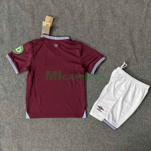 Camiseta West Ham United Primera Equipación 2025/2026 Rojo Oscuro Niño Kit