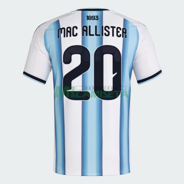 Camiseta Mac Allister 20 Argentina Primera Equipación 2026 Azul/Blanco