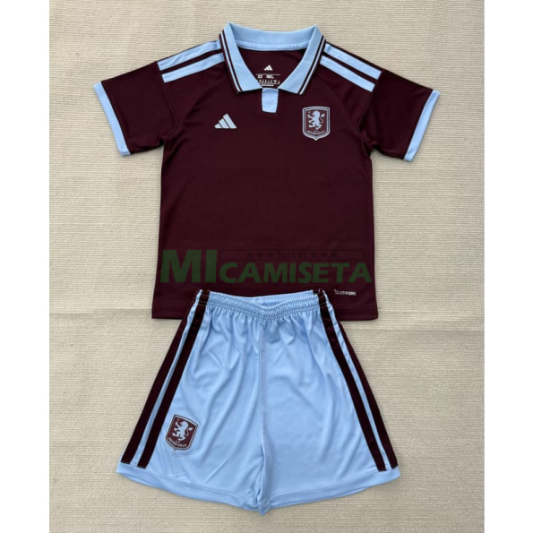 Camiseta Aston Villa Primera Equipación 2026/2027 Borgoña Niño Kit
