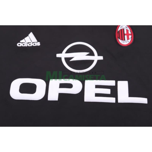 Camiseta AC Milan Tercera Equipación Retro 2000/01 Negro/Rojo Niño Kit