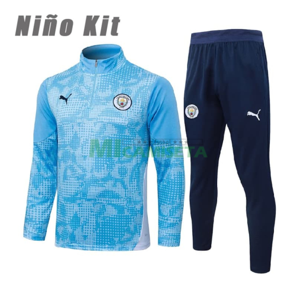 Sudadera De Entrenamiento Manchester City 2025/2026 Niño Kit Azul Claro con Estampado