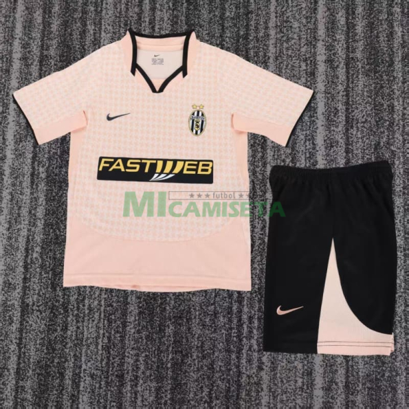 Camiseta Juventus Segunda Equipación Retro 2003/04 Rosa Niño Kit
