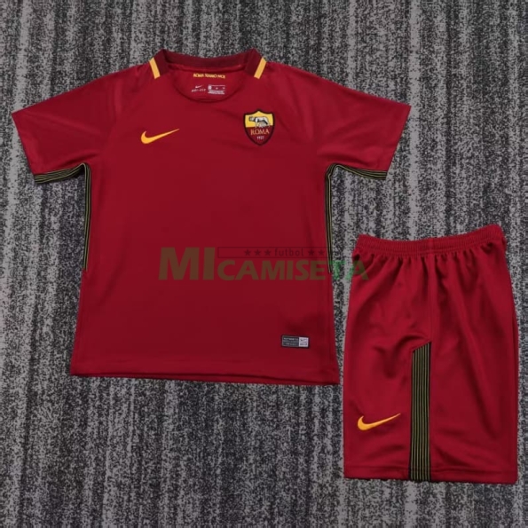 Camiseta AS Roma Primera Equipación Retro 2013/14 Rojo Niño Kit