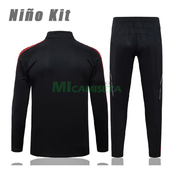 Sudadera De Entrenamiento Liverpool 2025/2026 Niño Kit Negro/Rojo Versión Retro