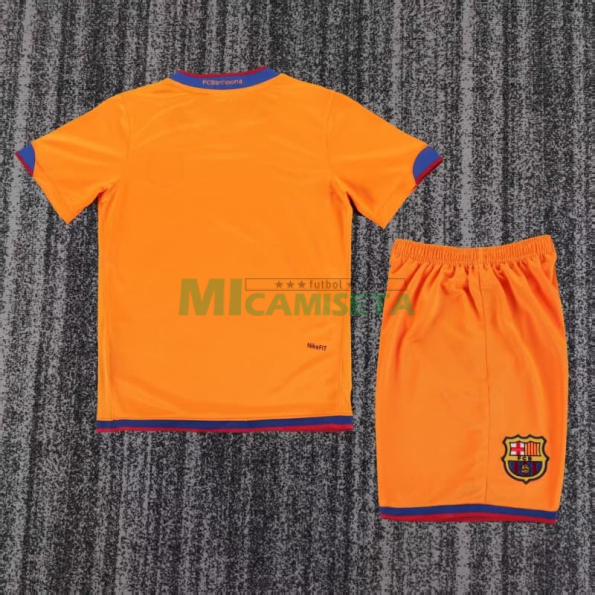 Camiseta Barcelona Segunda Equipación Retro 2006/2007 Naranja Niño Kit