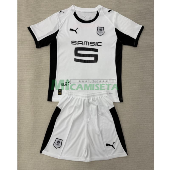 Camiseta Stade Rennais Segunda Equipación 2025/2026 Blanco Niño Kit