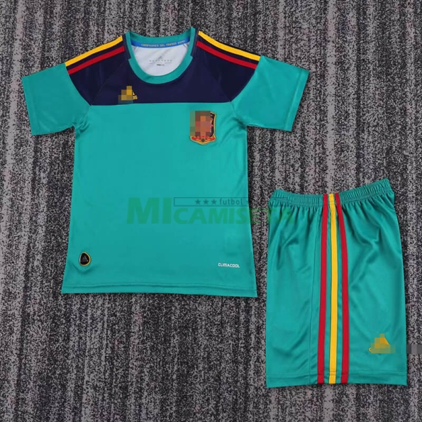Camiseta De Portero España 2010 Retro Verde Niño Kit