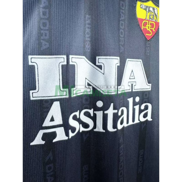 Camiseta AS Roma Tercera Equipación Retro 1999/00 ML Azul Marino
