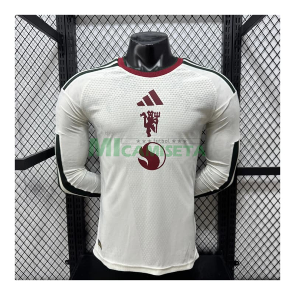 Camiseta Manchester United Tercera Equipación 2026/2027 ML Blanco (EDICIÓN JUGADOR)