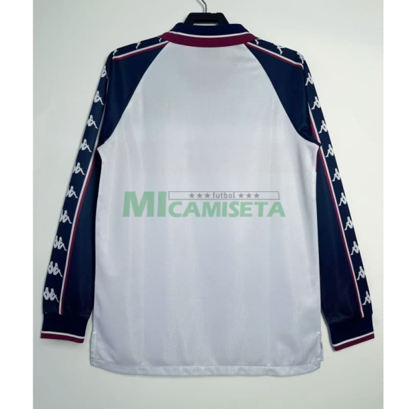 Camiseta Manchester City Segunda Equipación Retro 1997/98 ML Blanco