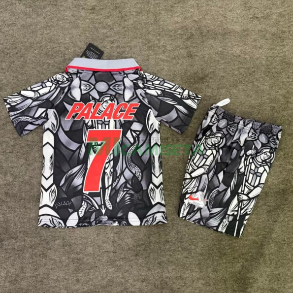 Camiseta Palace 7 Inglaterra x Palace 2026 Edición Especial Niño Kit Negro/Gris/Blanco