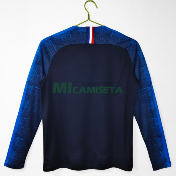 Camiseta Francia Primera Equipación Retro 2018 ML Azul Copa Mundial