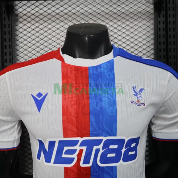 Camiseta Crystal Palace FC Segunda Equipación 2025/2026 Blanco/Azul/Rojo (EDICIÓN JUGADOR)