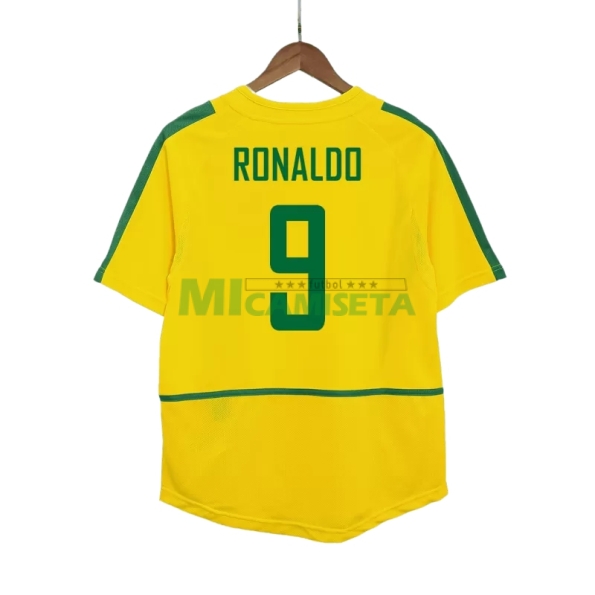 Camiseta RONALDO 9 Brasil Primera Equipación Retro 2002/03