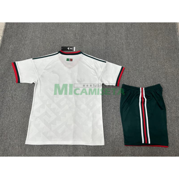 Camiseta México Segunda Equipación Mundial 2026 Blanco Niño Kit