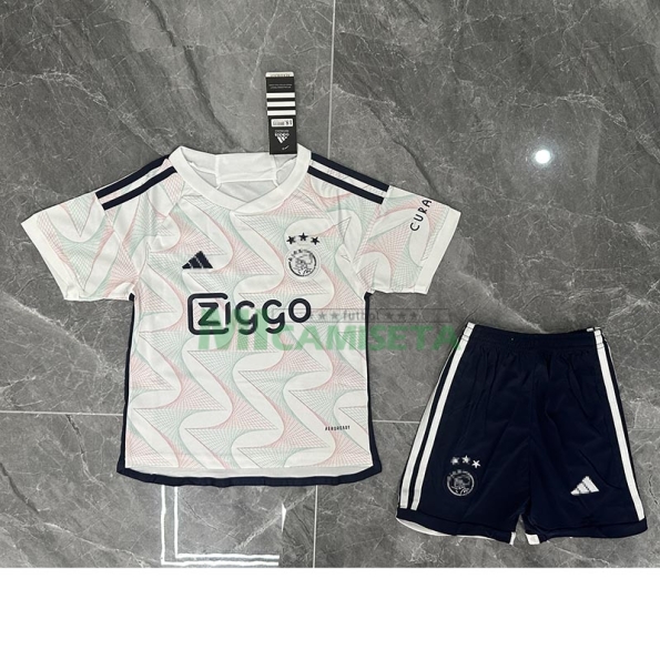 Camiseta Ajax de Ámsterdam Segunda Equipación 2023/2024 Niño Kit