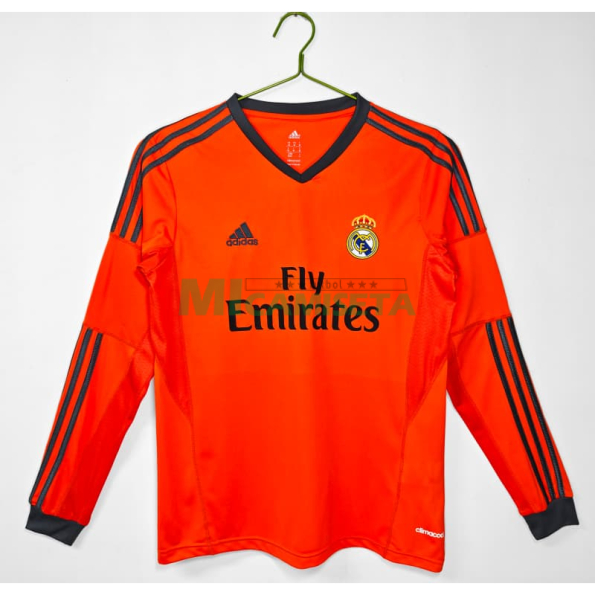 Camiseta Real Madrid Tercera Equipación Retro 2013/14 ML Naranja