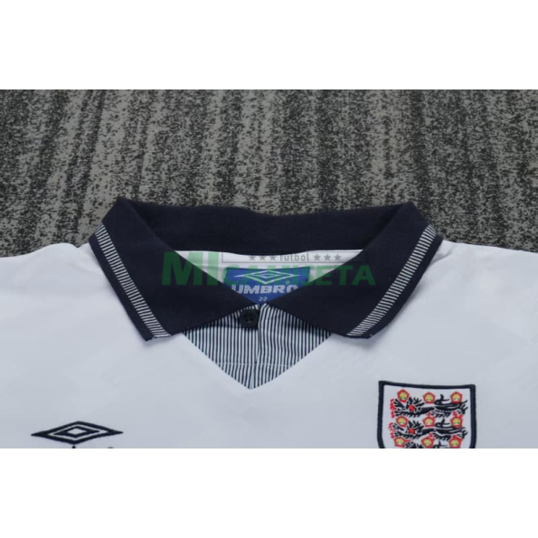 Camiseta Inglaterra Primera Equipación Retro 1990 Blanco Niño Kit