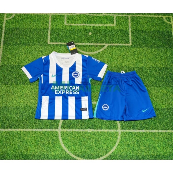 Camiseta Brighton Primera Equipación 2025/2026 Azul/Blanco Niño Kit