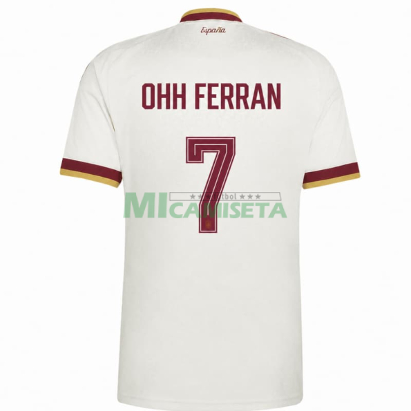 Camiseta OHH FERRAN 7 España Segunda Equipación Mundial 2026 Blanco 2 Estrellas