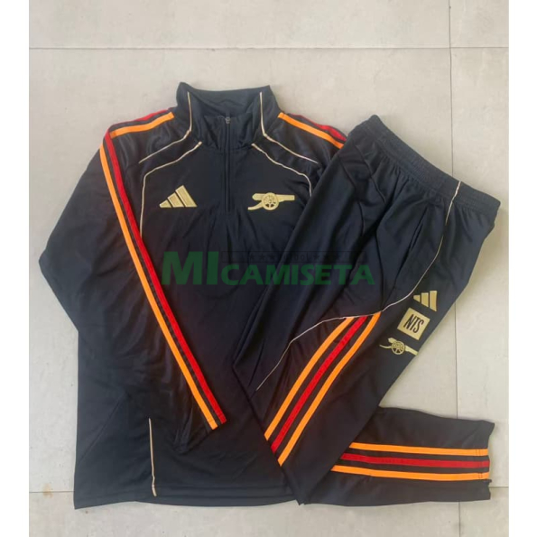 Sudadera De Entrenamiento Arsenal 2025/2026 Negro Versión Retro